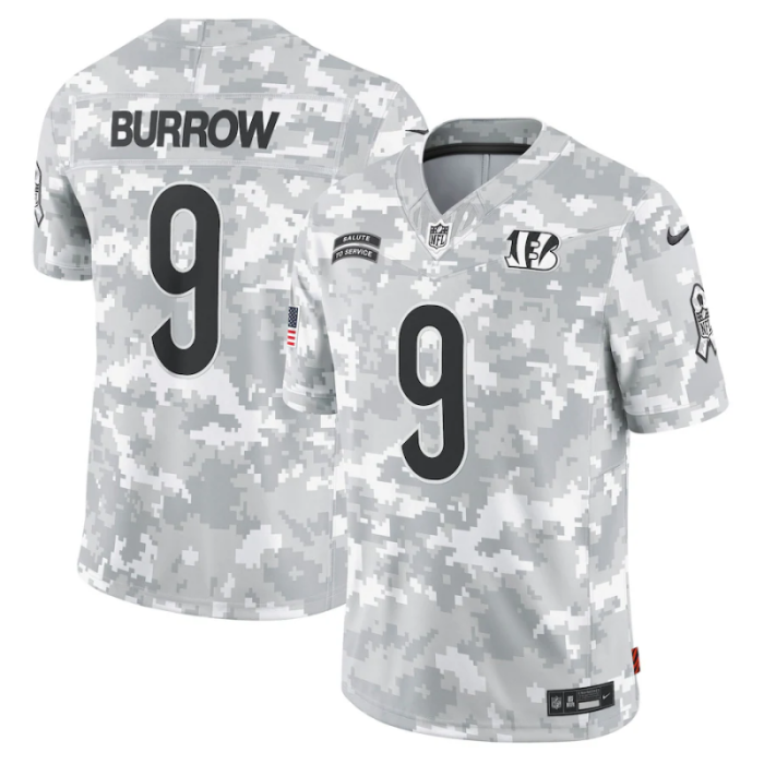 Jersey NFL Cincinnati Bengals Salute to Service Retired Player -Joe Burrow