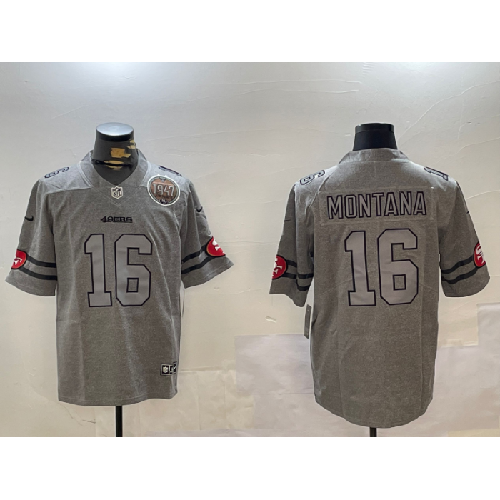 Jersey NFL San Francisco 49ers Cinza - Joe Montana